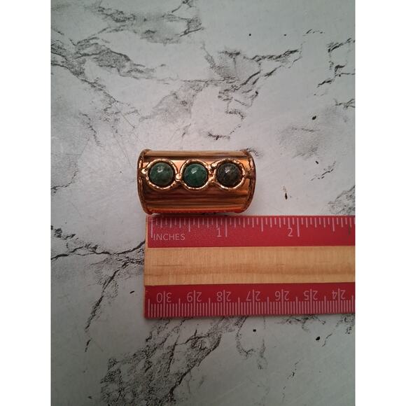 From St Xavier Kate Ring Rose Gold Tone/Green Gem Stone Carbochon NWT RE3386U - Picture 8 of 9